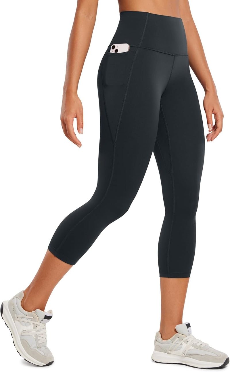 CRZ YOGA Womens Butterluxe Workout Capri Leggings with Pockets 21 Inches - High Waisted Gym Athletic Crop Yoga