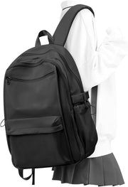 WEPOET Simple School Backpack For Women,Lightweight College Backpack,High School Bag For Teens Boys Girls Bookbag - A1-black