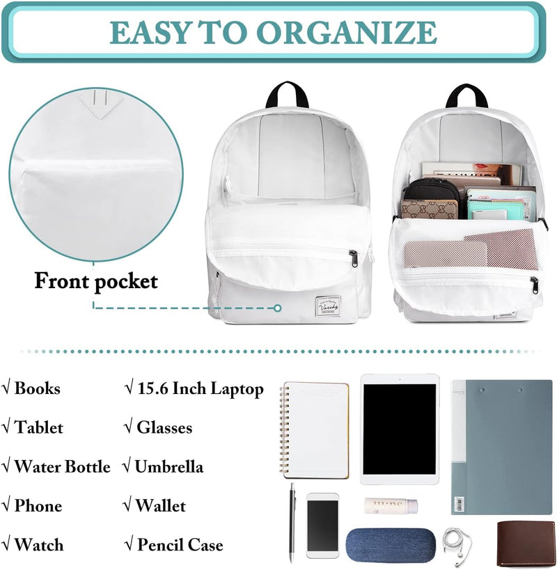 VASCHY Backpack for Women Men, Ultra Lightweight School Bag for Kids Teen Boys Girls, Casual Daypack Work, Travel