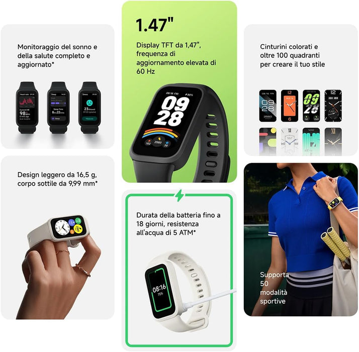 Xiaomi Smart Band 9 Pro Obsidian Black | 1.74'' narrow-edge display | 21-day ultra-long battery life | health management | Professional Workout Analysis