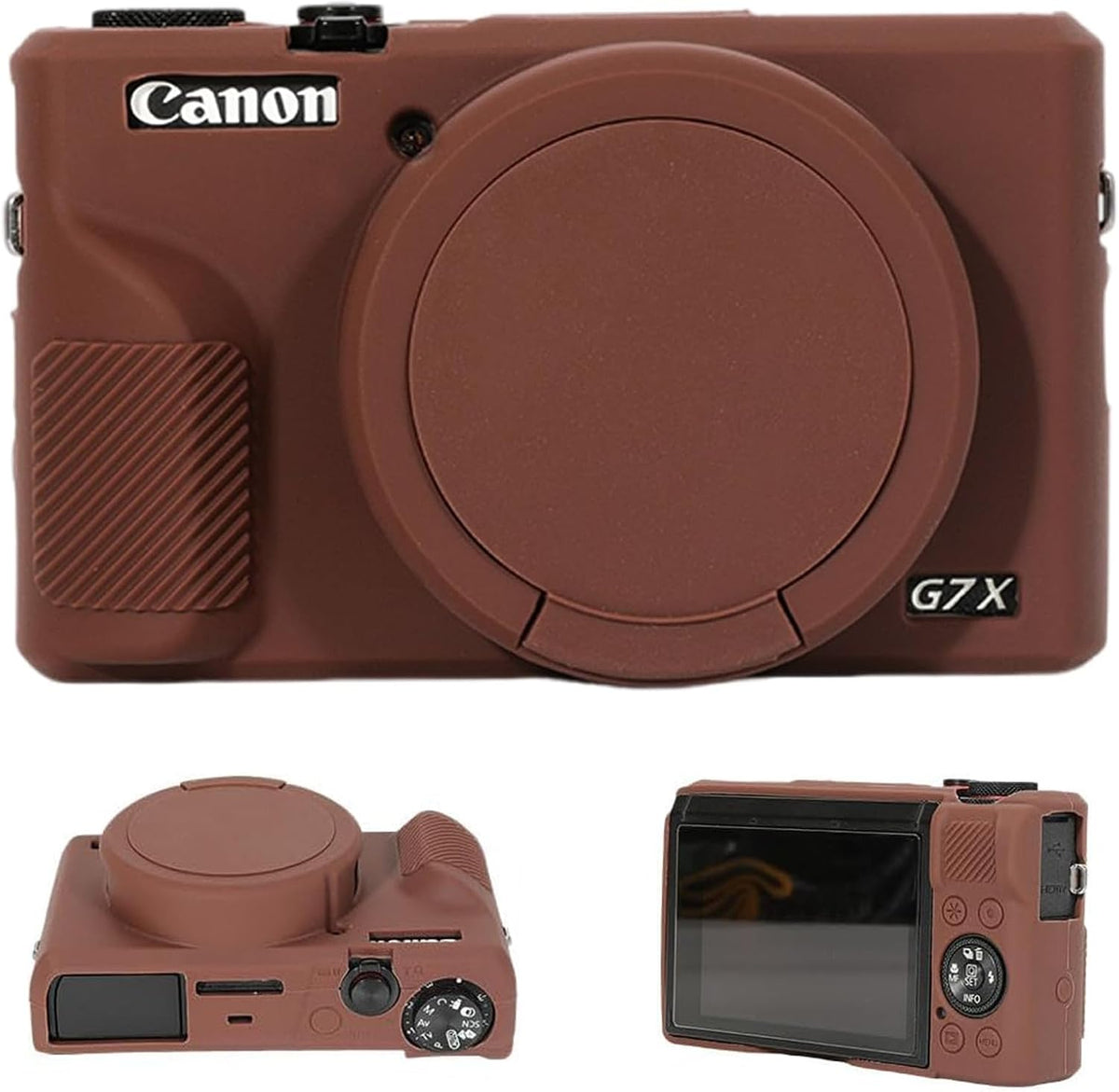 Case for Canon Powershot G7X Mark III Digital Camera, G7X Mark iii Camera Silicone Case, Soft Silicone Protective Cover with Removable Lens Cover for Canon G7-X Mark3 (Black) – image 7