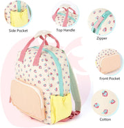 Toddler Backpack for Girls Boys, Cute Cartoon Plush Kids Mini School Bag, Lightweight Preschool Daypack for Travel, Nursery, Kindergarten 2-6 Years - Mustard
