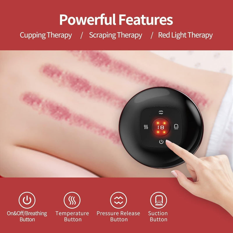 Electric Cupping Therapy Machine, 3 in 1 Cellulite Massager, Smart Dynamic Cupping Therapy Set, Rechargeable Gua Sha Cupping Massager, For Shoulders, Back and Neck, Various Areas