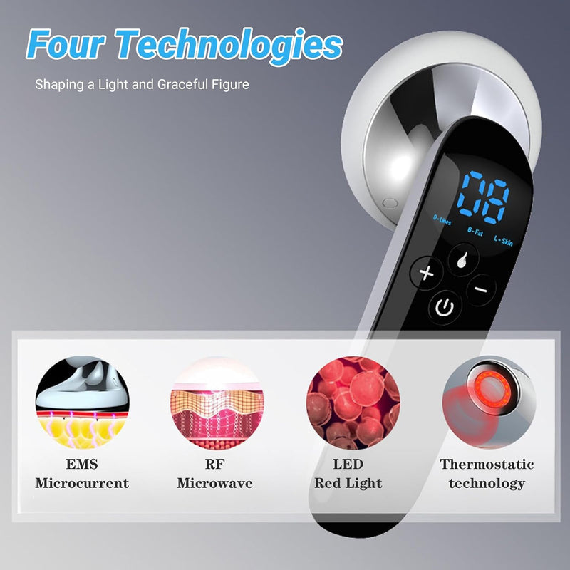 Professional Body Sculpting Machine for Cellulite Removal Cordless Electric Massager for Belly, Waist, Arms, Hips & Legs Handheld Fat Burner with LED Display Gift for Men & Women