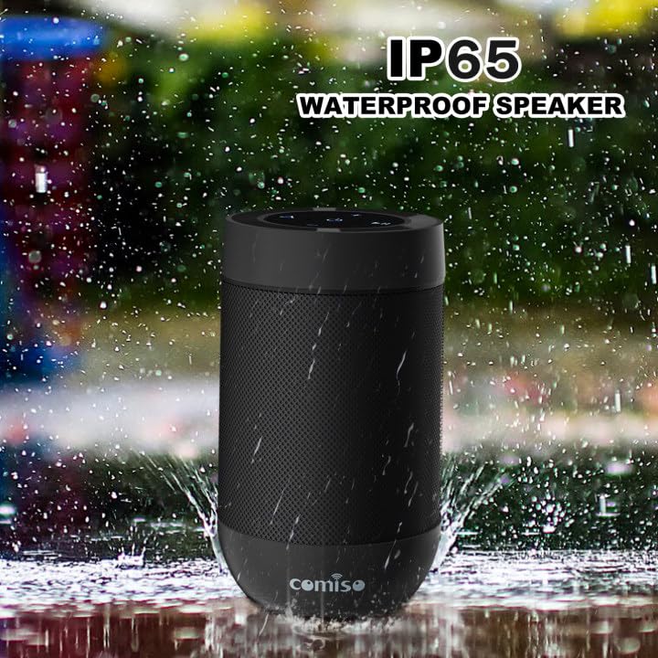 Comiso Portable Bluetooth Speaker, Bluetooth Wireless Mini Pocket Speaker, 360 HD Surround Sound & Rich Stereo Bass, 12H Playtime, IPX5 Waterproof for Travel, Outdoors, Home and Party (Black)