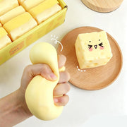SLEEPHEAD 10cm Large Cheese Squishy Slow Rising Cute Cheese Block Fidget Toy for Anxiety Relief Soft Silicone Squeeze Cheese Squishy Toy for Adults Teens Desk Decor & Party Favor
