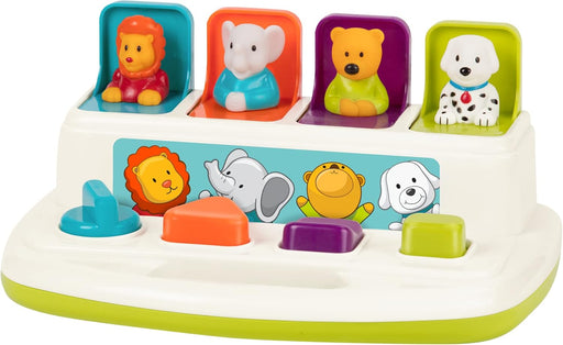Recommended Age: This developmental toy is recommended for toddlers 18 months + Battat Cause and Effect Pop Up with Animals and Colors Pop Up Pals Kids, Babies Pop Up Pals +, Multi - Single