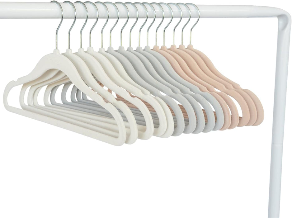 3 Sprouts Baby Hangers, Non-Slip Velvet Hangers, Kids Hangers - Pack of 15 - Pink