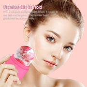 ECVV Ice Face Roller Massager for Face, Eyes and Neck, Skin Care Roller Face Massager Reduce Puffiness, Reusable Massage Silicone Ice Mold (Pink)