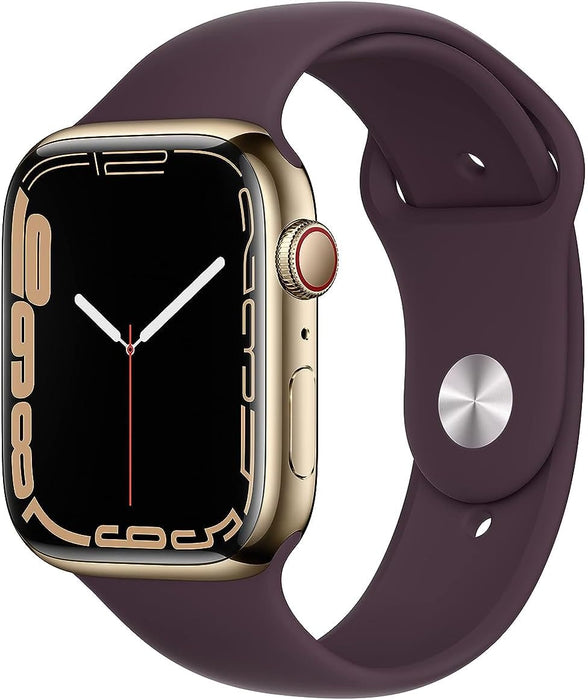 Apple Watch Series 7 (GPS + Cellular, 45mm) Smart watch - Graphite Stainless Steel Case with Midnight Sport Band - Regular. Fitness Tracker, Blood Oxygen & ECG Apps, Water Resistant (Renewed)