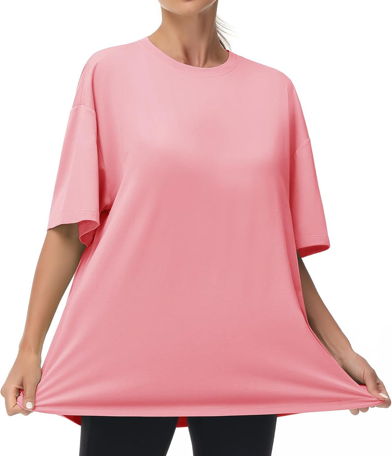 THE GYM PEOPLE Women's Casual Oversized T-Shirts Summer Crewneck Short Sleeve Workout Basic Tee Tops