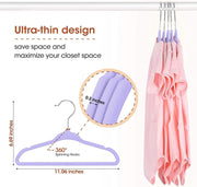 Red Dot Gift® Baby Velvet Hangers 11Inch/28cm - Nursery Clothes Hangers Non Slip Toddler Hangers, 360 Chrome Swivel Hook (White, 30)