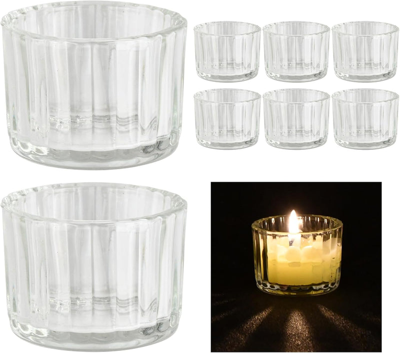 12 Pcs Votive Candle Holders,Tealight Holders,Tea Light Candle Holders for Table Centerpiece,Glass Candle Holder Set,Votive Candle Holder for Wedding, Birthday Party, Home Décor