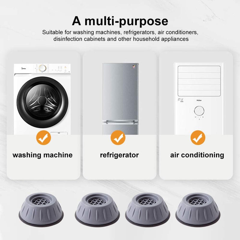 8 Pcs Shock and Noise Cancelling Washing Machine Support, Noise Reducing and Anti Slip Anti Vibration Rubber Washing Machine Feet Pads, Anti-Walk Dryer Washer Vibration Pads,Washing Machine Stabilizer