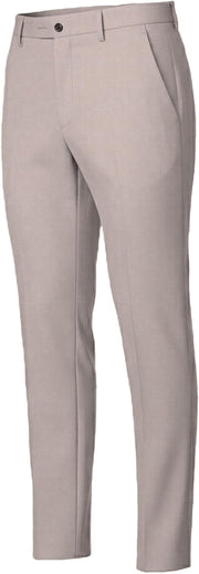 Linen Blend Slim Fit Formal Trousers for Men, Size: 35, Beige
