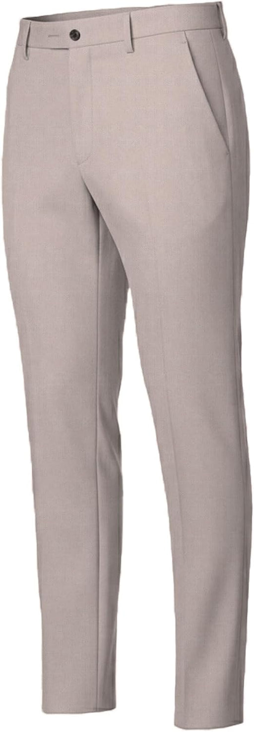 Linen Blend Slim Fit Formal Trousers for Men, Size: 35, Beige