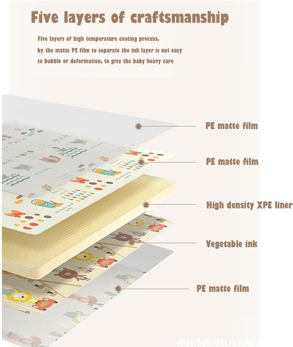 AM ANNA Baby Floor Play Mat, 0.6 in Thicker Reversible Foldable Baby Play Mat,Extra Large Play Mat for Baby Waterproof Non Toxic Anti-Slip Reversible Foam Playmat for Baby Toddlers Kids(79"x71")