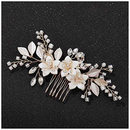 NALACAL Wedding Hair Comb Clip Bridal Crystal Wedding Hair Accessories for Brides and Bridesmaid - Gold
