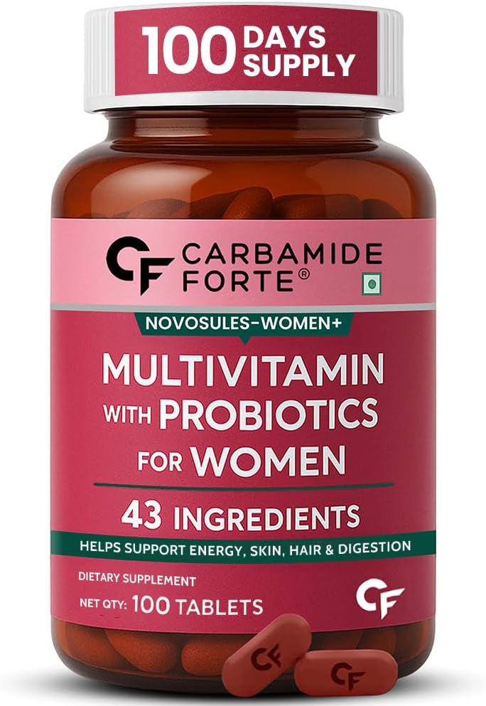 Multivitamin Tablets for Women Multivitamins for Women's Wellness Multivitamin Womens with 43 Ingredients Women Vitamin for Energy & Health-100 Veg Tablets - Dark Pink