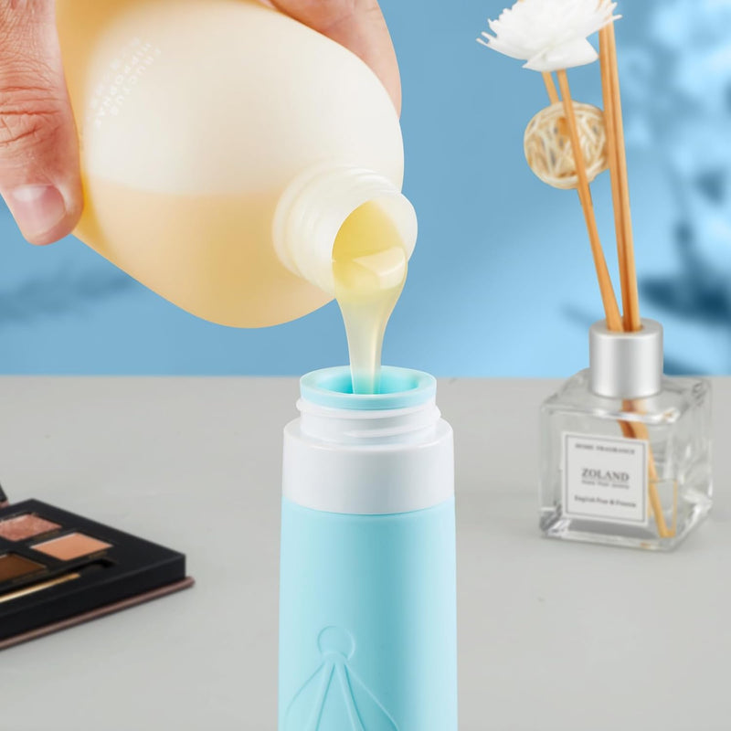 INSFIT Travel Bottles for Toiletries, TSA Approved 90ml Travel Size Containers, BPA Free Leak Proof Squeezable Silicone Tubes for Shampoo Conditioner Lotion Soap with Labels