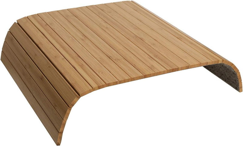 GEHE Sofa Arm Tray Table Flexible/Foldable Sofa Tray Couch arm Table Perfect for Drink Snacks Great arm Tray for Couch armrest (16.5" L x 13.25" W x 0.4" H, Natural Bamboo) - 41.9 x 33.7 x 1 cm Natural Bamboo