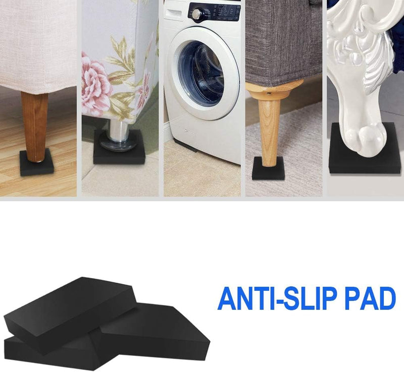 Kulannder 10 Pack Anti-Vibration Washer Mat, Shock Absorbing Washer Pads, Non-Skid Protector Mat for Washing Machine Dryer Treadmill Compressor Furniture
