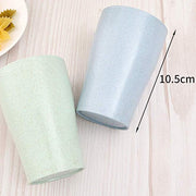 jimmycloud 4pcs/set Wheat Straw Water Cup Multi-Functional Coffee Glue Plastic Cup Drinking Glass Kids Cups Reusable