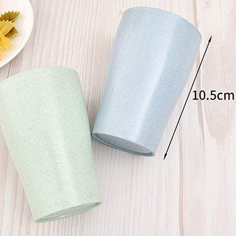 jimmycloud 4pcs/set Wheat Straw Water Cup Multi-Functional Coffee Glue Plastic Cup Drinking Glass Kids Cups Reusable
