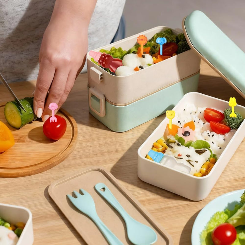 52 pcs bento lunch box kit, silicone cupcake liners, lunch box divider, for food separation and portion control