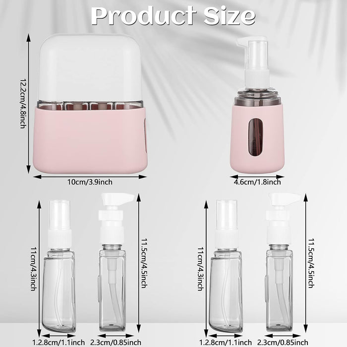 2 Sets 8 Pieces Leakproof Travel Bottles for Toiletries, Clear Portable Travel Liquid Container Refillable Shampoo Travel Bottle Sprayer Travel Size Toiletry Bottles Reusable Travel Lotion Bottles