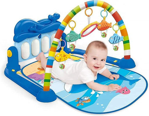 Baybee Piano Play Gym Mat for Babies 0-12 Months - Activity Playgym With 5 Hanging Toys & Rotatable Piano Bedding Set Crawling Mat