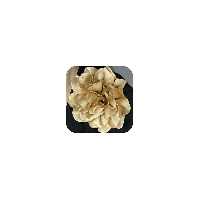 19mm Extra Large Rose Flower Brooches Lapel Pins Dainty Satin Fabric Brooches Big Camellia Flower Brooch Pin for Women Wedding Part Dance Clothes Accessories Jewelry Gifts