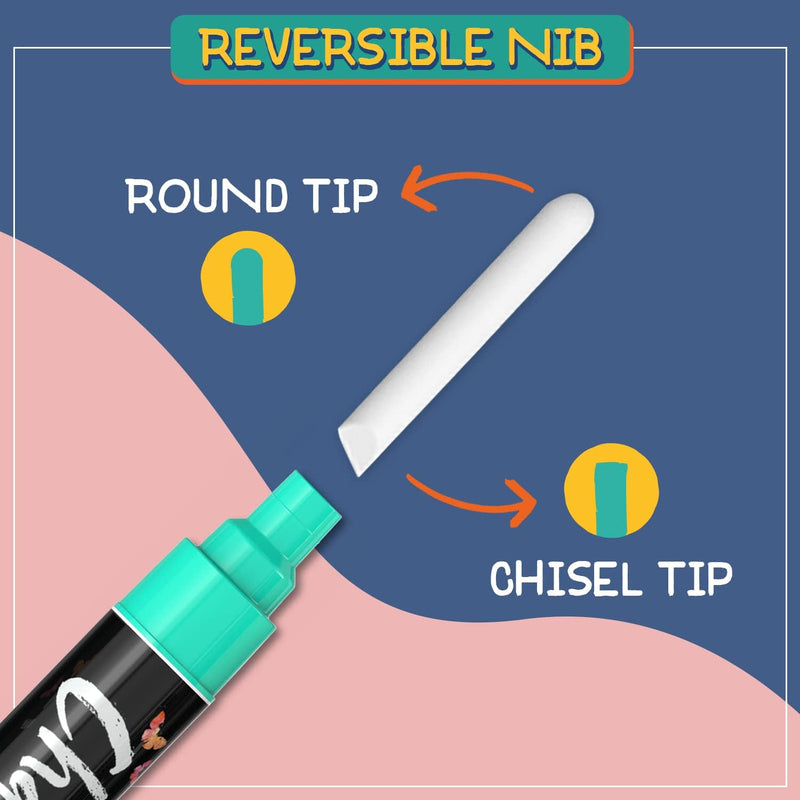 Extra Fine Tip Liquid Chalk Markers (30 Pack 1mm) Pastel + Neon Chalk Pens - Erasable Dry Erase Marker for Chalkboard, Blackboards, Window, Bistro