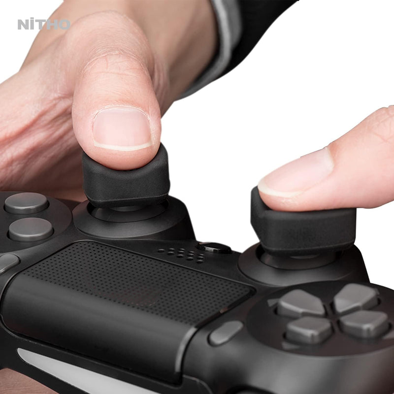NiTHO FPS Gaming Kit Compatible with PS4 Controllers, Set of 2 Analog Mini-stick Enhancers, Set of 2 Ergonomic Extension Triggers, Set of 2 Anti-Slip Trigger Stickers, 3 Sizes of 2 Concave Thumb Grips