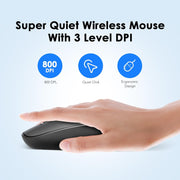 Oraimo Nano Wireless USB Keyboard and Mouse Set, 12 Function Keys 2.4GHz Wireless, 1000DPI, Spill-Resistant Design, PC/Mac, Black/Chartreuse