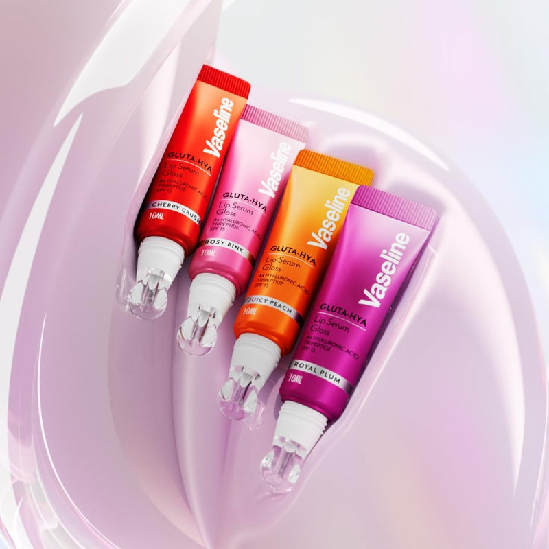 Gluta-Hya Serum Gloss Tinted Lip Care Rosy Pink Hyaluronic Acid & Glutathione for Plump Dewy Lips Instant Moisturisation, SPF 15, Non-Sticky 10 ml