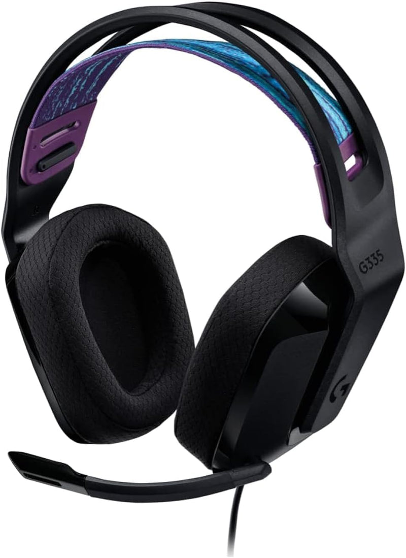 Logitech G335 Wired Gaming Headset, With Microphone, 3.5mm Audio Jack, Comfortable Memory Foam Earpads, Lightweight, Compatible With Pc, Playstation, Xbox, Nintendo Switch - Black - Black