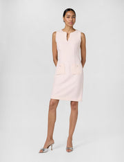Paris Women's Tweed Shift Dress with Pockets Casual, Rose, 40