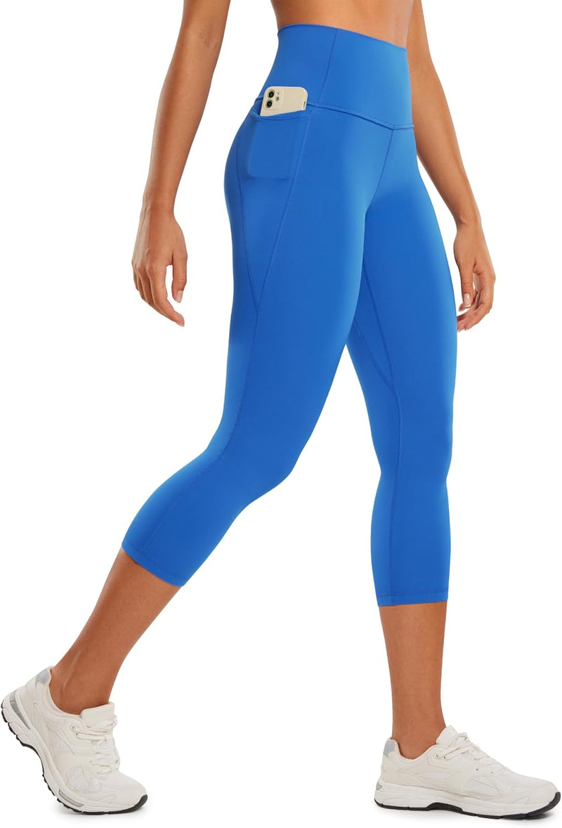 CRZ YOGA Womens Butterluxe Workout Capri Leggings with Pockets 21 Inches - High Waisted Gym Athletic Crop Yoga