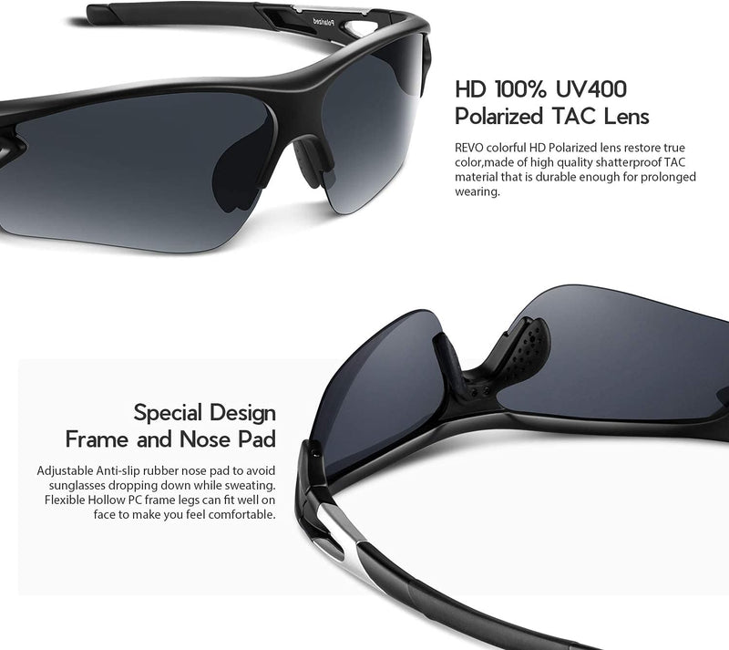 Polarized Sports Sunglasses for Men Women Youth Baseball Fishing Cycling Running Golf Motorcycle Tac Glasses UV400