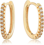 Gold Hoop Earrings for Women 18K Gold Plated Huggie Earrings Handmade Simple Minimalism Hoop Hypoallergenic Earrings for Everyday Jewelry Gifts - Hoop