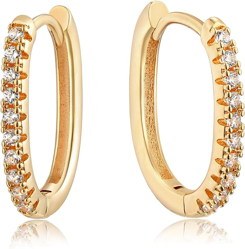 Gold Hoop Earrings for Women 18K Gold Plated Huggie Earrings Handmade Simple Minimalism Hoop Hypoallergenic Earrings for Everyday Jewelry Gifts - Hoop