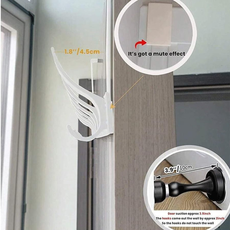 Over The Door Hooks, 12-Hook Door Hanger Organizer for Bathroom & Bedroom, Heavy Duty Over Door Towel Rack, Coat Hat Bag Hanger with Rust-Resistant Hooks, Space-Saving Home Storage Solution