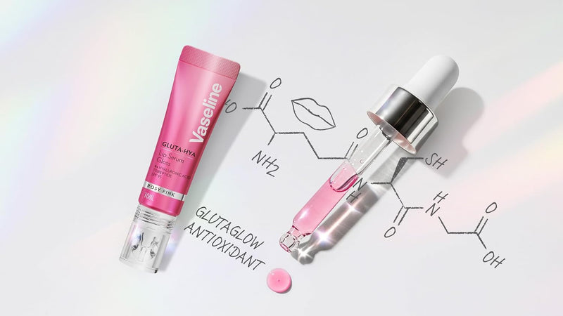 Gluta-Hya Serum Gloss Tinted Lip Care Rosy Pink Hyaluronic Acid & Glutathione for Plump Dewy Lips Instant Moisturisation, SPF 15, Non-Sticky 10 ml