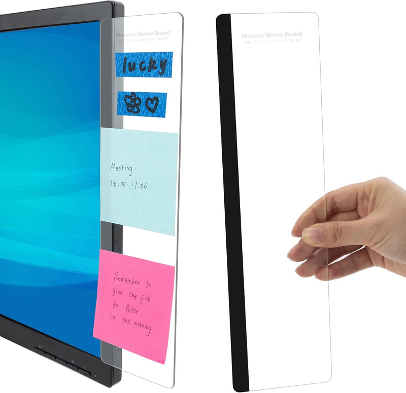 Office Desk Accessories 2pcs Computer Monitor Memo Board Computer Message Board Office Supplies for Women Men Computer Sticky Note Holder Home Office Accessories Office Desktop Message Office Decor
