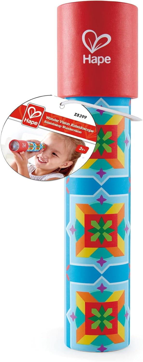 Hape Wonder Vision Kaleidoscope Retro-Themed Colorful Pattern Toy for Kids & Adults Classic Handheld Optical Toy for Endless Visual Fun Develops Curiosity & Creativity Kids Toys 3 Years+