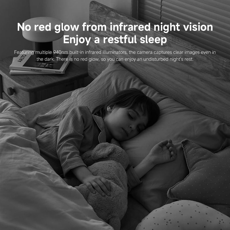 Xiaomi Smart Camera C100, 2K Indoor Security Camera, 360 View, Night Vision, Two-Way Audio, Motion Detection, Works with Alexa
