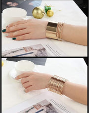 4PCS Gold Chunky Cuff Bracelets for Women Irregular Minimalist Statement Bangle Bracelets Set Open Wide Bangle Arm Cuff Upper Arm Punk Jewelry