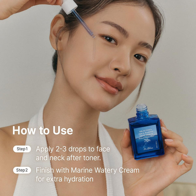 Aqua Marine Deep Serum Instant Hydration & Soothing Facial Serum for All Skin Types Korean Vegan Skincare