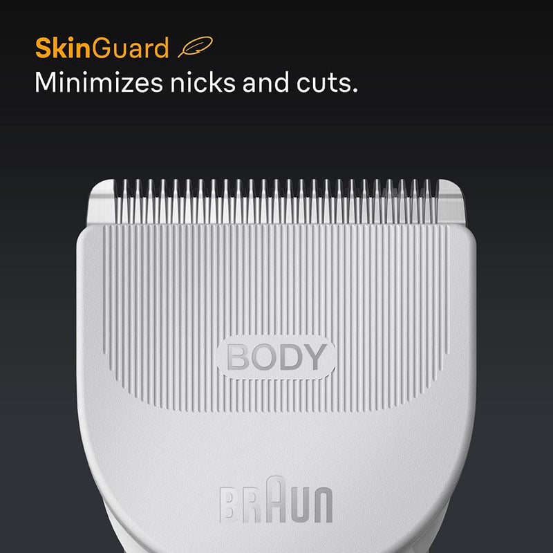 Braun Body Groomer Series 5, +7 Grooming Tools, with SkinGuard, 100 Min Runtime, Gentle On Sensitive Areas, Trim & Shave Hair with SmoothShave & SensitiveTrim, Waterproof, BG5550, Grey